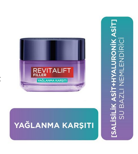 LOREAL PARİSL'ORÉAL PARİS REVİTALİFT FİLLER YAĞLANMA KARŞITI SU BAZLI NEMLENDİRİCİ JEL KREM 50 ML