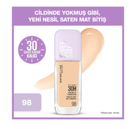 MAYBELLİNE NEW YORKMAYBELLİNE NEW YORK SUPERSTAY LUMİ MATTE FOUNDATİON 98