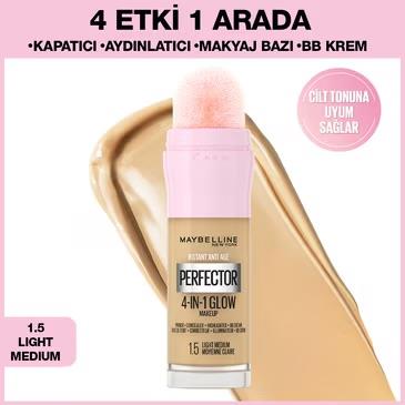 MAYBELLİNE NEW YORKMAYBELLİNE NEW YORK INSTANT PERFECTOR GLOW 4 ETKİ 1 ARADA FONDÖTEN 1.5 LİGHT MEDİUM