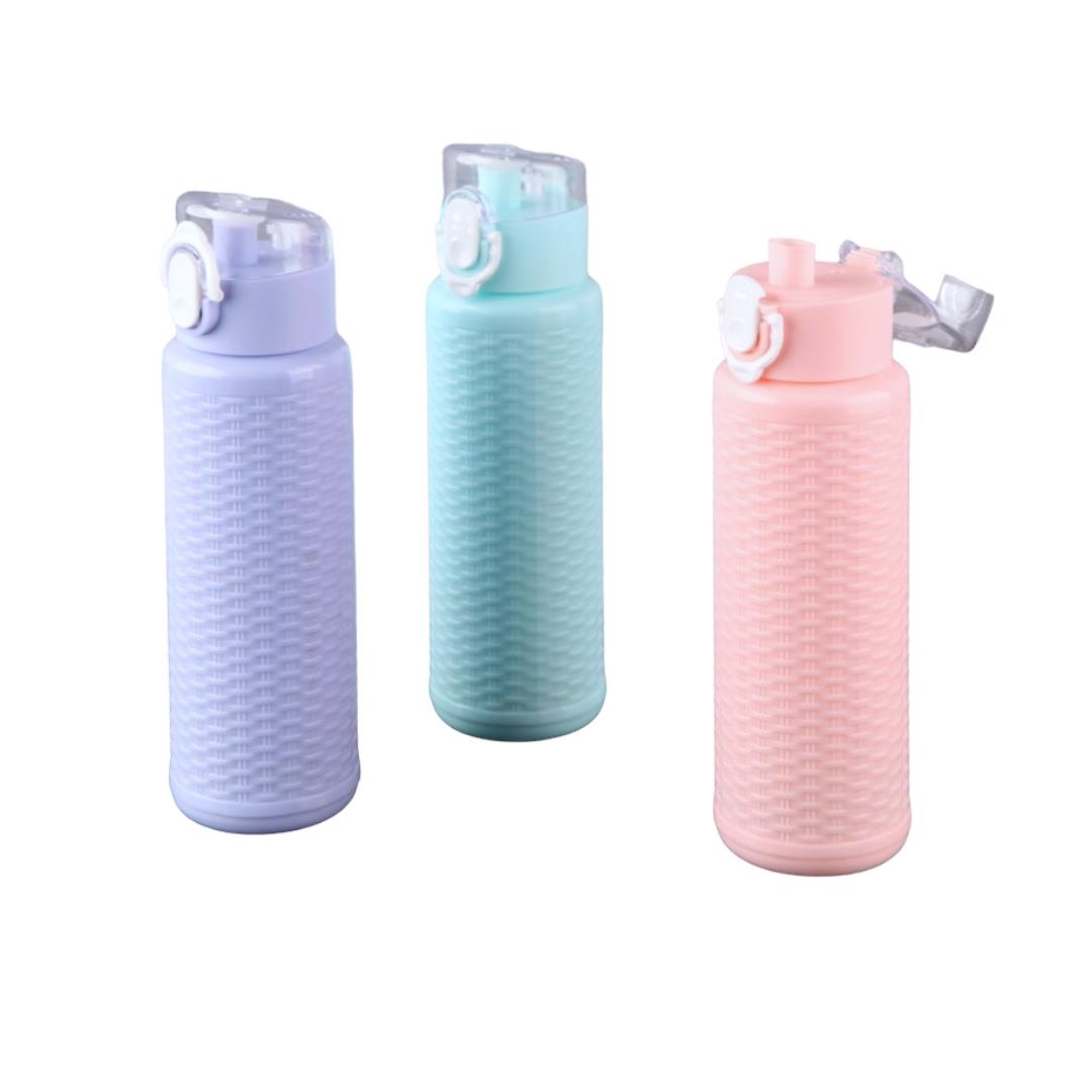 MY BOTTLEMY BOTLLE TUŞLU KAPAK KILIFLI  CAM MATARA 380 ML