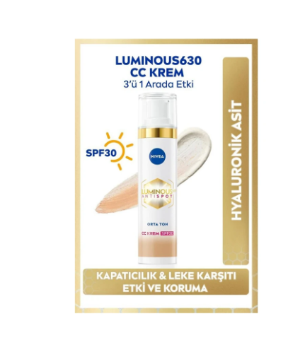 NİVEALUMİNOUS630 LEKE KARŞITI CC KREM SPF30 ORTA TON 40 ML