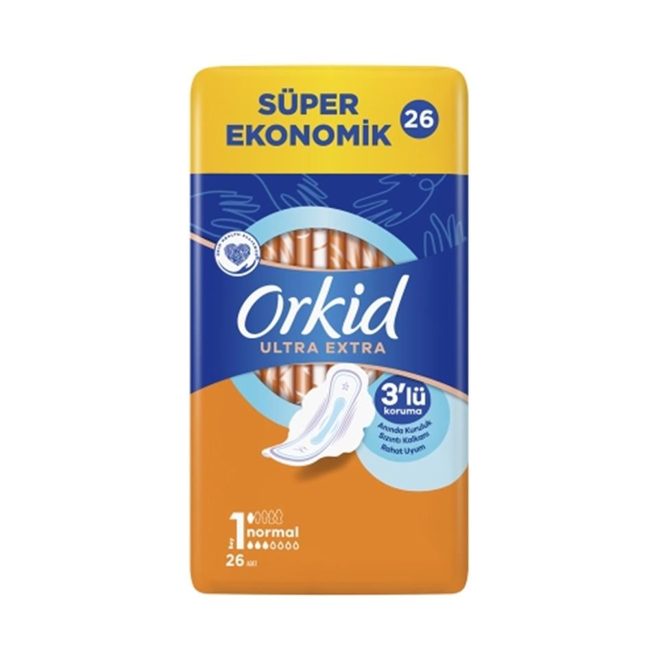 ORKİD ULTRA EXTRA HİJYENİK PED BOY 1 NORMAL 26 ADET 