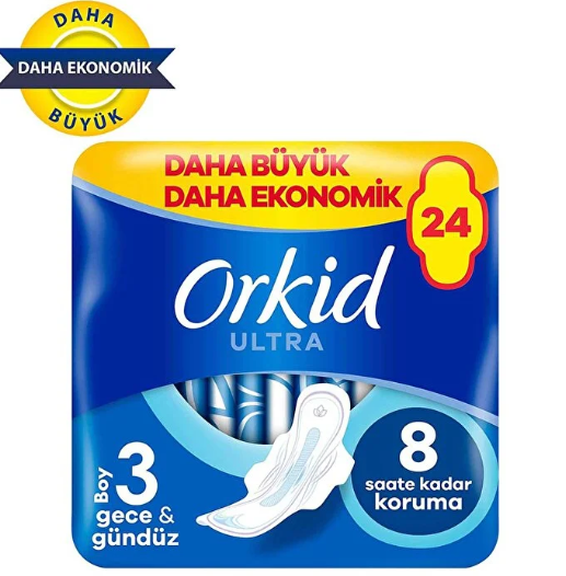 ORKİDORKİD HİJYENİK PED ULTRA EXTRA DÖRTLÜ GECE 24'LÜ