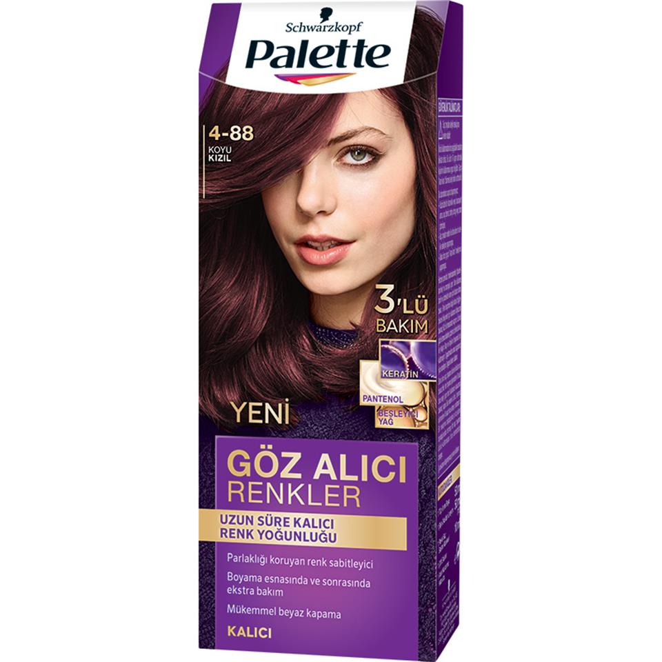 PALETTE YOĞUN GÖZ ALICI RENKLER SAÇ BOYASI 4-88 KOYU KIZIL