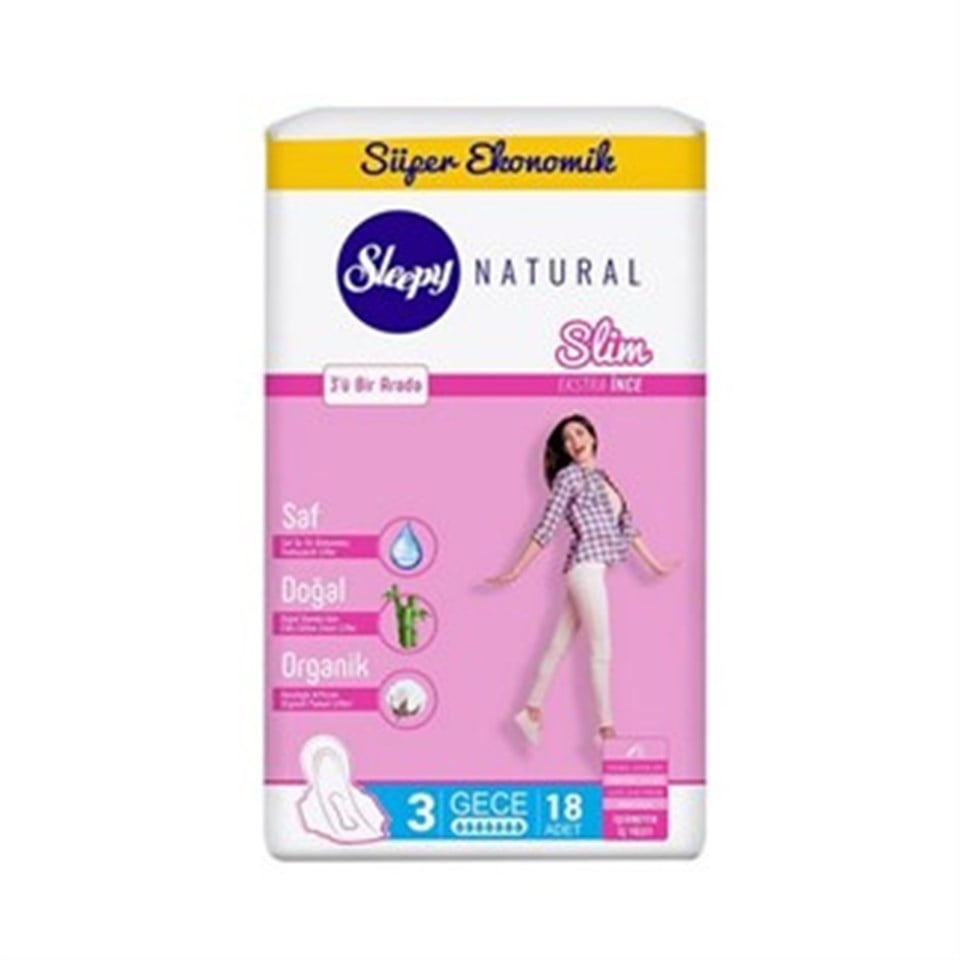 SLEEPY NATURAL SLİM EKSTRA İNCE GECE  18 PED