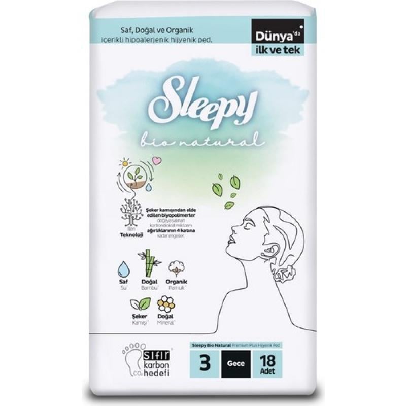 SLEEPYSLEEPY BIO NATURAL SÜPER ECO GECE 18 ADET