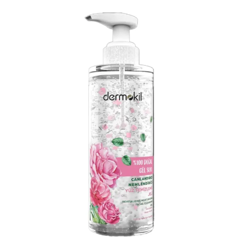 TemizleyicilerDERMOKİLDERMOKİL %100 DOĞAL GÜL SUYU CANLANDIRICI NEMLENDİRİCİ YÜZ TEMİZLEME JELİ 200 ML