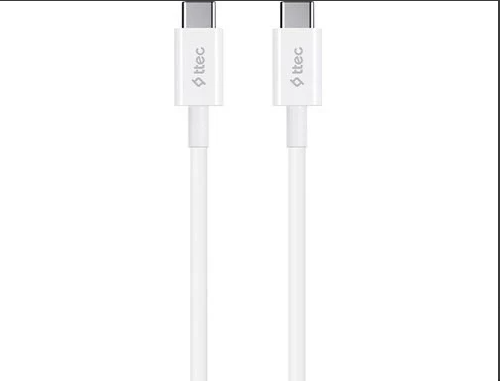 TTECTTEC USB-C - USB-C 150CM 100W PD/Q C HIZLI ŞARJ/DATA KABLOSU BEYAZ