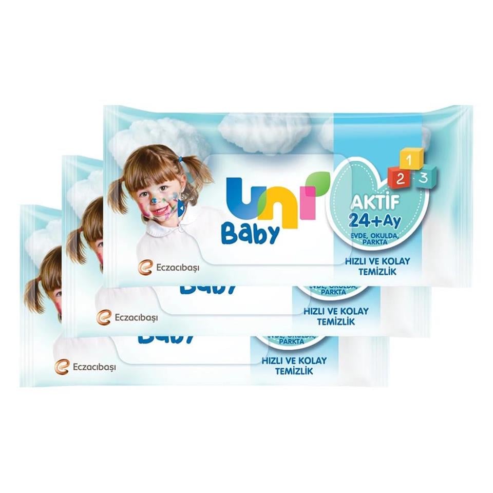 UNİ BABY AKTİF CEP MENDİLİ 3LÜ PAKET