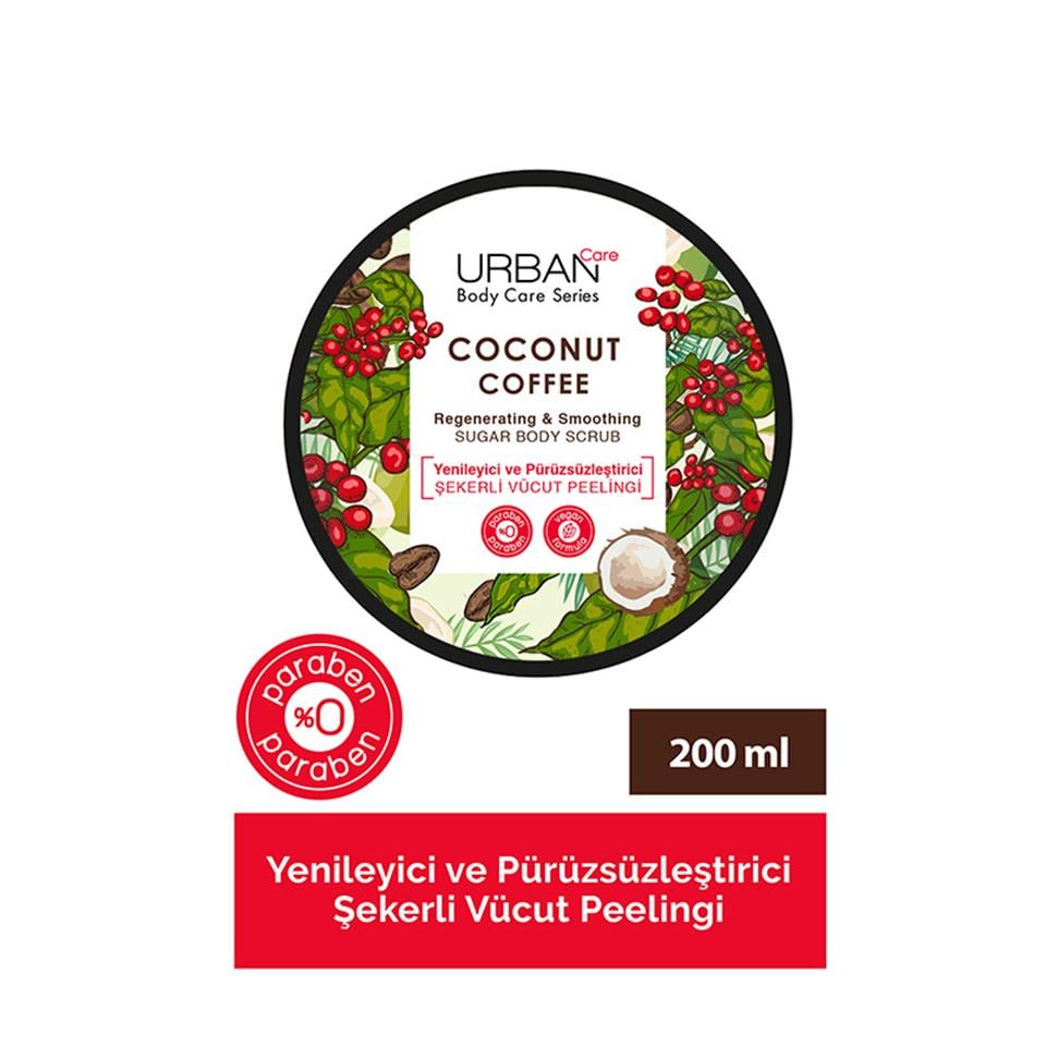 URBAN CARE COCONUT COFFE ŞEKERLİ VÜCUT PEELİNGİ 200 ML