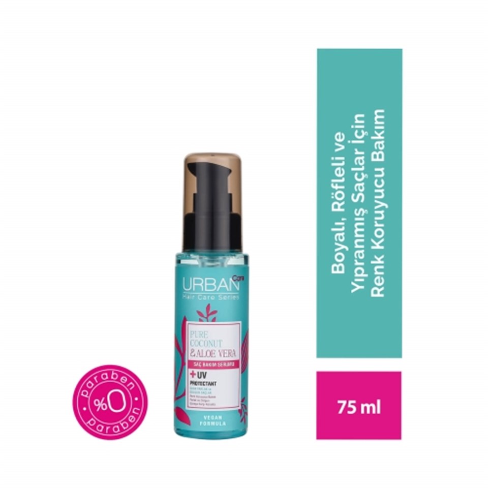 URBAN CARE SAF HİNDİSTAN CEVİZİ YAĞI VE ALOE VERA İÇEREN RENK KORUYUCU SERUM 75 ML