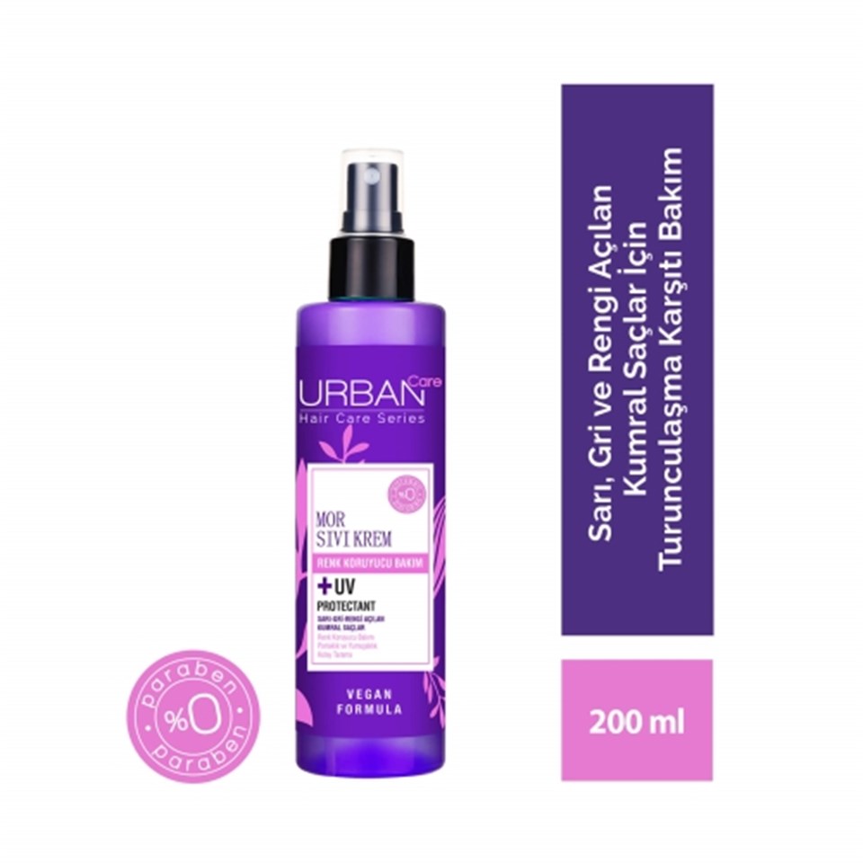 URBAN CARE TURUNCULAŞMA KARŞITI MOR ÇİFT FAZLI SIVI SAÇ BAKIM KREMİ 200 ML