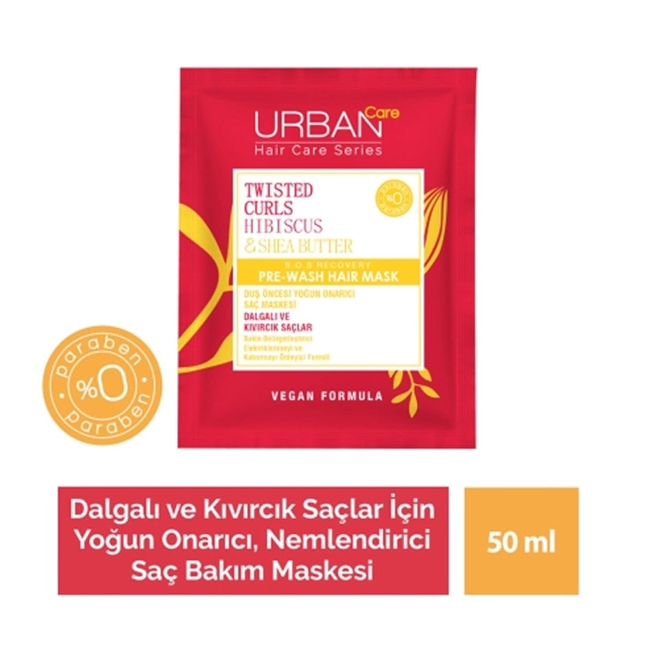 URBAN CARE TWİSTED CURLS HİBİSCUS VE SHEA YAĞI BUKLE BELİRGİNLEŞTİRİCİ SAÇ BAKIM MASKESİ