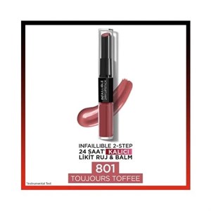 L'ORÉAL PARIS INFAILLIBLE 2-STEP 24 SAAT KALICI LIKIT RUJ & BALM - 801 TOUJOURS TOFFEE