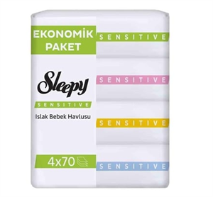 SLEEPYSLEEPY SENSİTİVE ISLAK BEBEK HAVLUSU 4*70 Lİ
