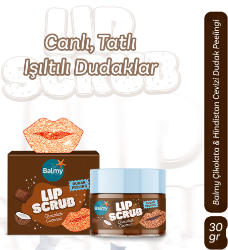 BALMYBALMY LİP SCRUB DUDAK PEELİNGİ CHOCOLATE & COCONUT 30 GR
