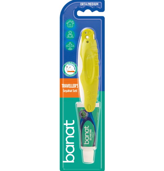 BANATBANAT SEYAHAT SETİ POCKET DİŞ FIRÇASI ORTA + DİŞ MACUNU 15 ML