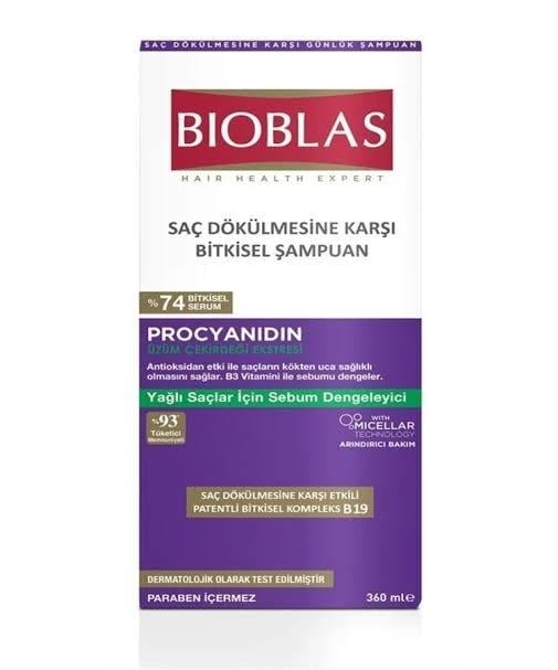 BİOBLASBİOBLAS PROCYANİDİN SAÇ DÖKÜLMESİNE & YAĞLANMAYA KARŞI ŞAMPUAN 360 ML (3.9)