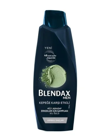 BLENDAXBLENDAX MEN KEPEĞE KARŞI ETKİLİ DOĞAL KİL ÖZLÜ ŞAMPUAN 500 ML
