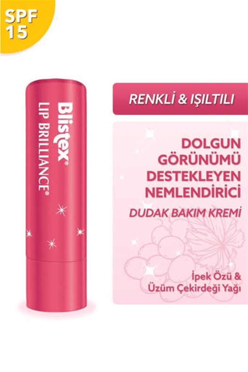 BLİSTEX LİP BRİLLİANCE SPF 15 - RENK VE IŞILTI ETKİLİ NEMLENDİRİCİ DUDAK BAKIMI 3.7 GR