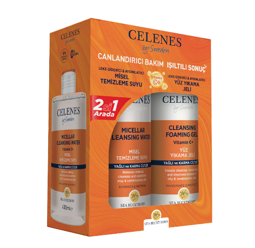 CELENES CELENES SEA BUCKTHORN YÜZ YIKAMA JELİ, 250 ML & YAĞLI VE KARMA CİLTLER İÇİN MİSEL TEMİZLEME SUYU MULTİPACK, 400 ML