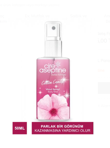 CİRE ASEPTİNECİRE ASEPTİNE COTTON CANDY VÜCUT SPREYİ 50 ML