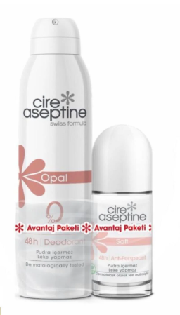 CİRE ASEPTİNECİRE ASEPTİNE DEODORANT OPAL 150 ML + SOFT ROLL ON SET