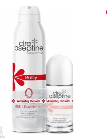 CİRE ASEPTİNECİRE ASEPTİNE RUBY DEODORANT 150ML+SOFT ROLLON 60ML AVANTAJ PAKETİ