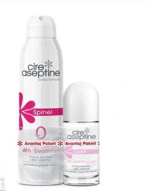 CİRE ASEPTİNECİRE ASEPTİNE SPİNEL DEODORANT 150ML+FLOWER ROLLON 60ML AVANTAJ PAKETİ