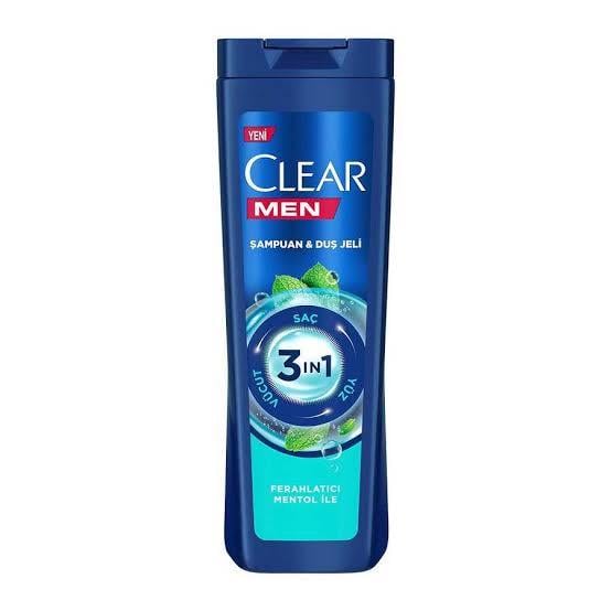 CLEARCLEAR MEN 3 İN 1 ŞAMPUAN & DUŞ JELİ FERAHLATICI MENTOL 350 ML