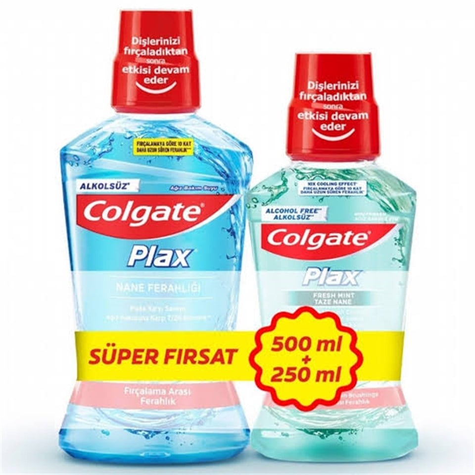 COLGATE PLAX BLUE 500ML + PLAX GREEN 250 ML