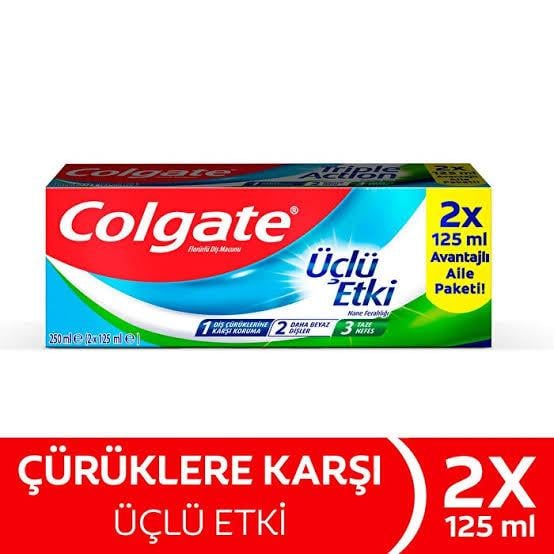 COLGATECOLGATE DİŞ MACUNU ÜÇLÜ ETKİ 125 ML X2