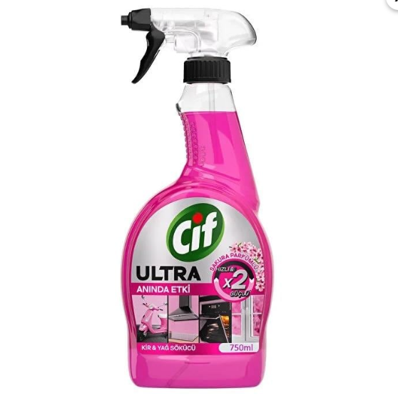 DefaultCİF ULTRA ANINDA ETKİ 750ML KİR VE YAĞ SÖKÜCÜ SPREY SAKURA PARFÜMLÜ