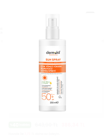 DefaultDERMOKİL SUN SPRAY ÇOK YÖNLÜ GÜNEŞ KORUYUCU SPF50 200 ML