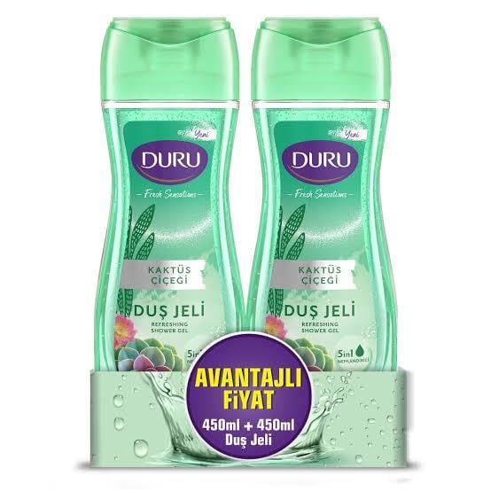 DURUDURU FRESH SENSATİONS KAKTÜS ÇİÇEĞİ DUŞ JELİ 450 ML + 450 ML AVANTAJLI FİYAT
