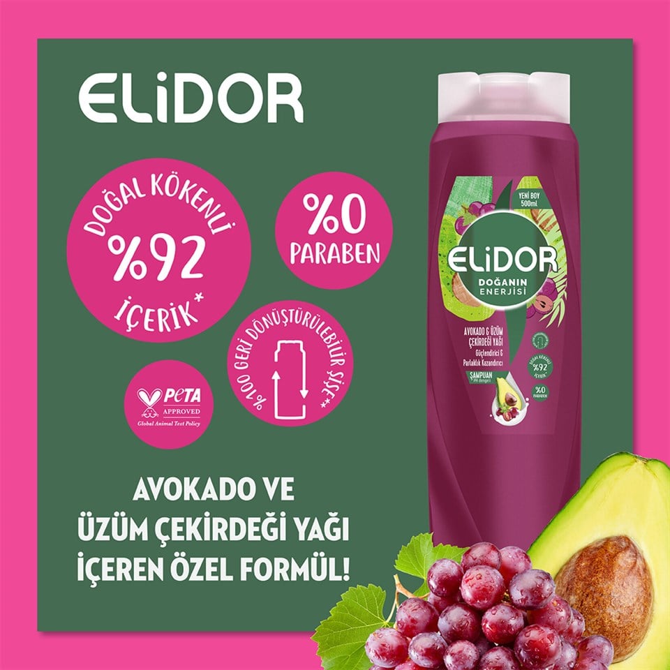 ELİDOR DOĞANIN ENERJİSİ AVOCADO ŞAMPUAN 650 ML