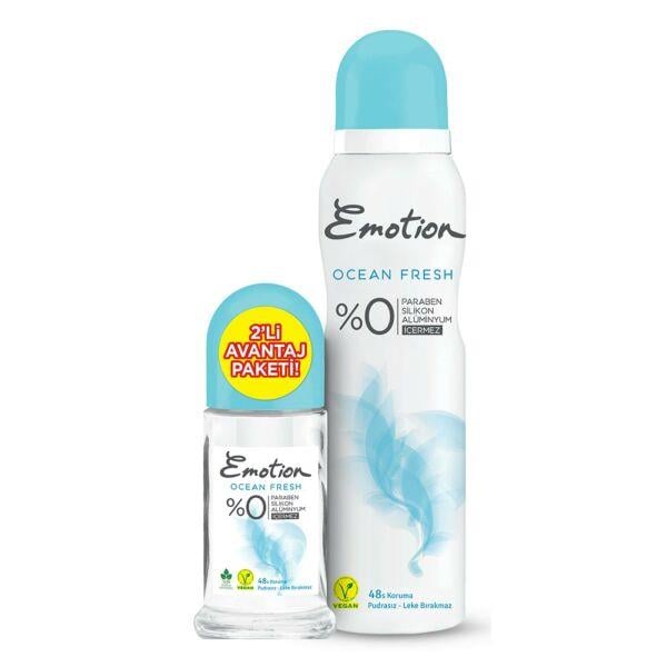 EMOTİONEMOTİON KADIN SPREY DEODORANT 150 ML + ROLL-ON DEODORANT OCEAN FRESH 50 ML - KOFRE