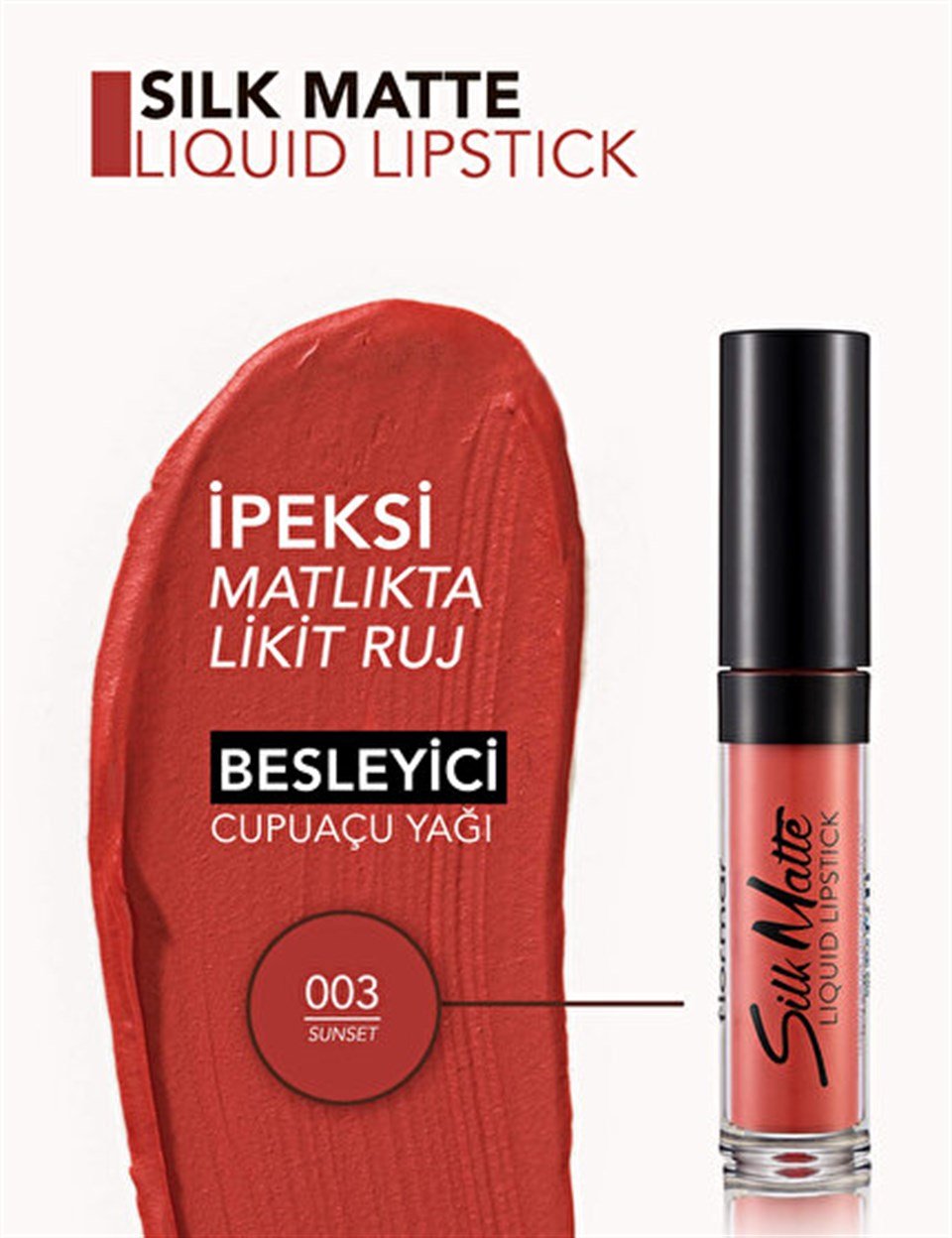 FLORMAR SİLK MATTE LİQUİD LİPSTİCK LİKİT RUJ 003