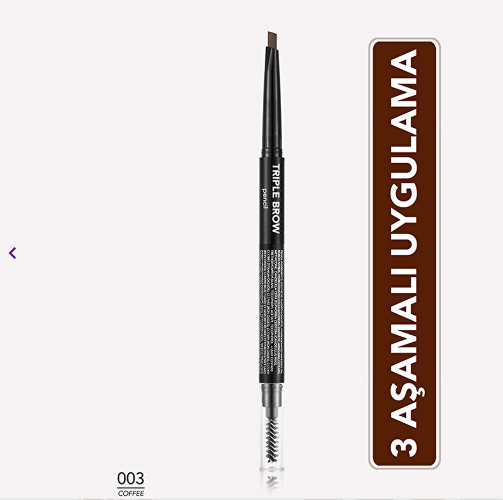 FLORMARFLORMAR TRİPLE BROW 3'Ü 1 ARADA AÇILI UÇLU FIRÇA BAŞLIKLI ASANSÖRLÜ KAŞ KALEMİ - 03