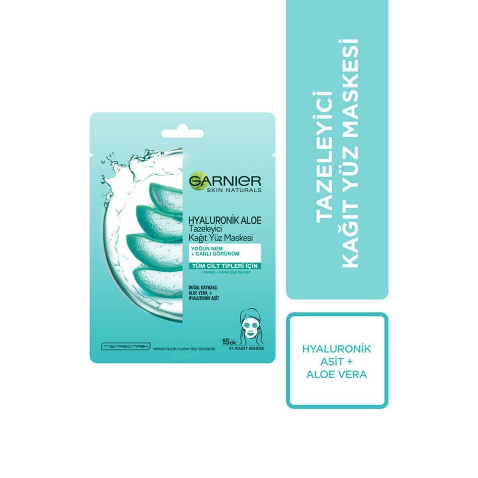 GARNİER HYALURONİK ALOE TEMİZLEYİCİ KAĞIT YÜZ MASKESİ