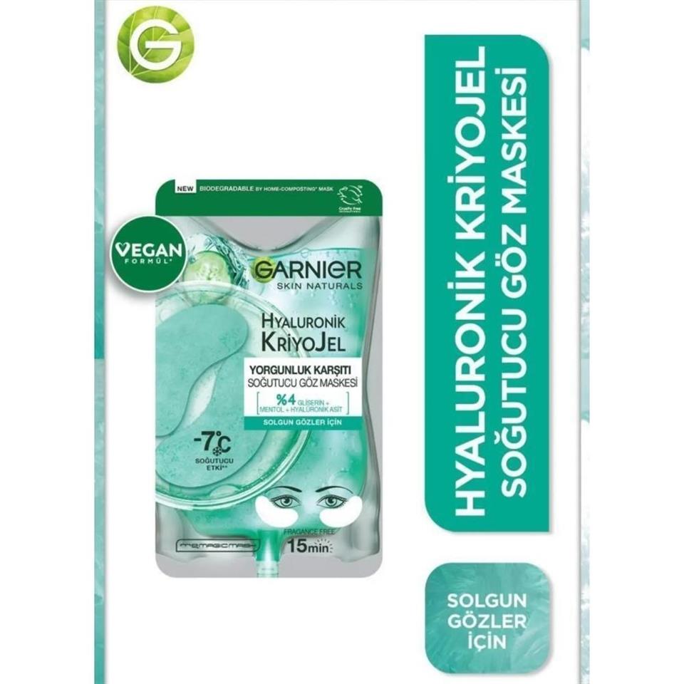 GARNİER HYALÜRONİK KRİYOJEL YORGUNLUK KARŞITI SOĞUTUCU GÖZ MASKESİ 27 GR