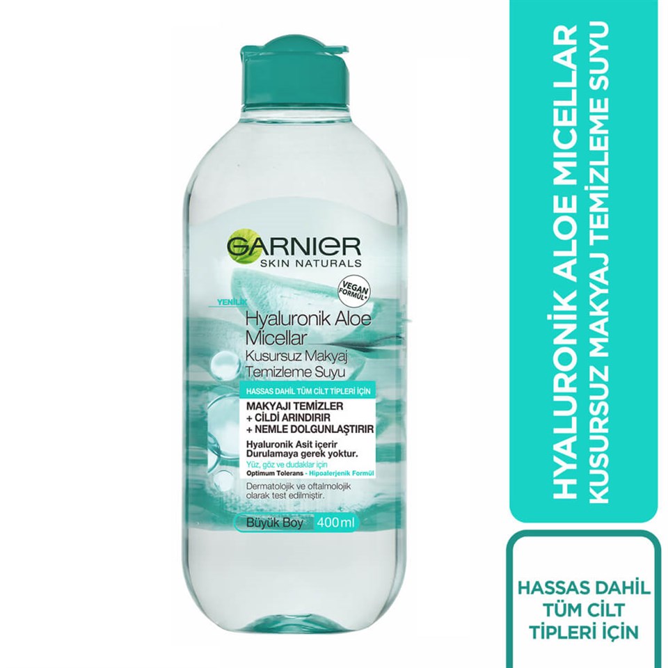 GARNİER MİCELLAR MAKYAJ TEMİZLEME SUYU HYALURONİK ALOE 400 ML