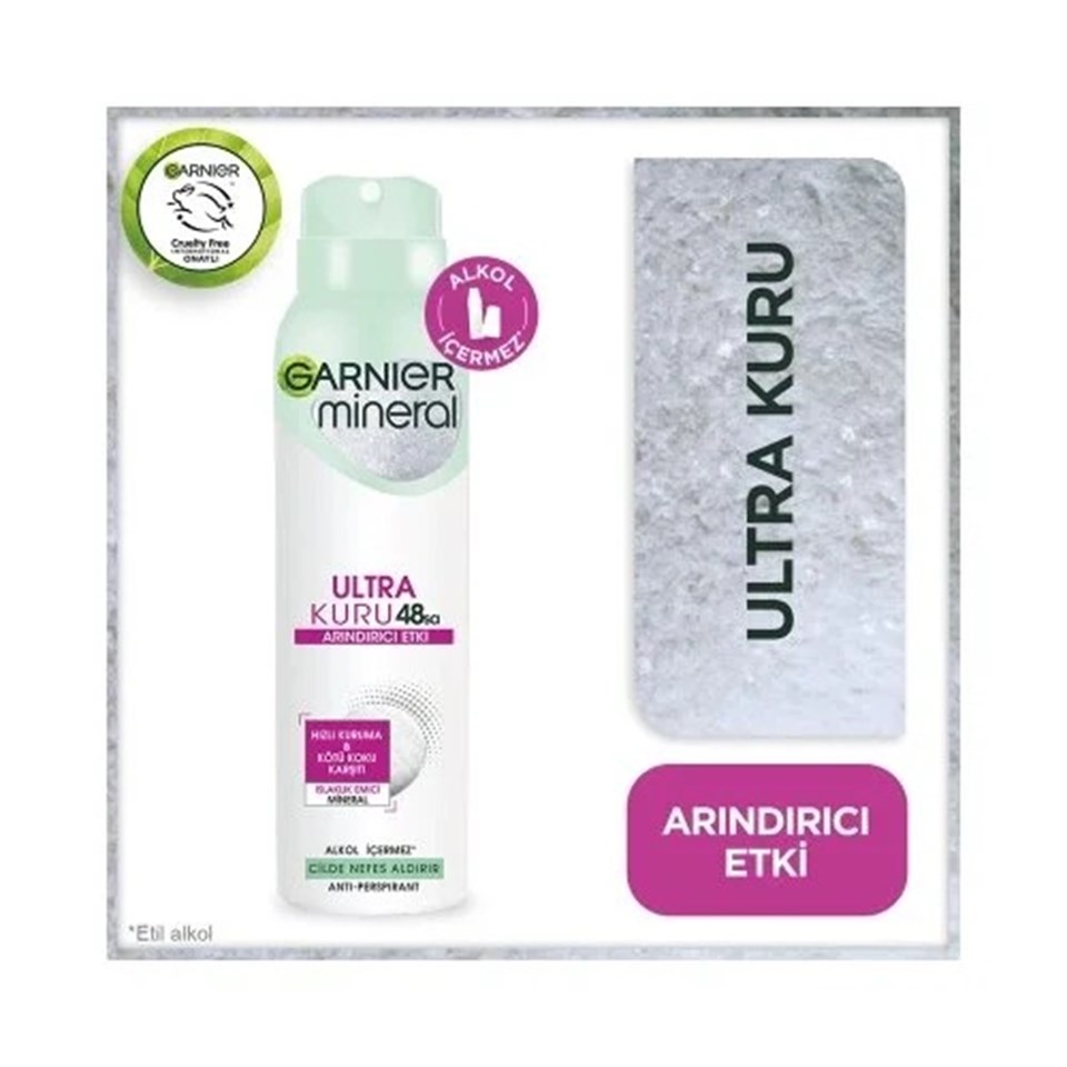 GARNİER MİNERAL DEODORANT ULTRA KURU 150 ML