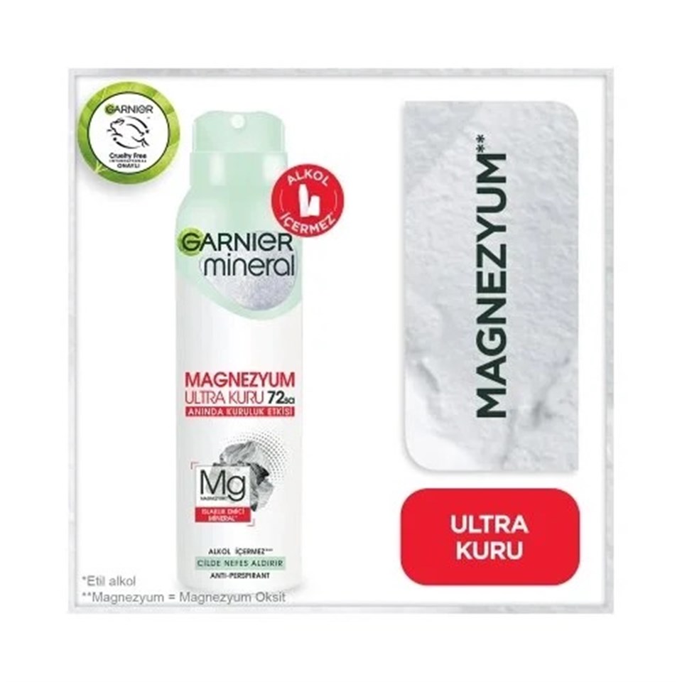 GARNİER  MİNERAL MAGNEZYUM ULTRA KURU DEODORANT 150 ML
