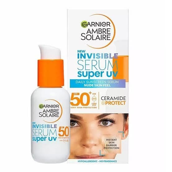 GARNİERGARNİER AMBRE SOLAİRE INVİSİBLE SÜPER UV GÜNLÜK GÜNEŞ KORUYUCU SERUM SPF50 30ML