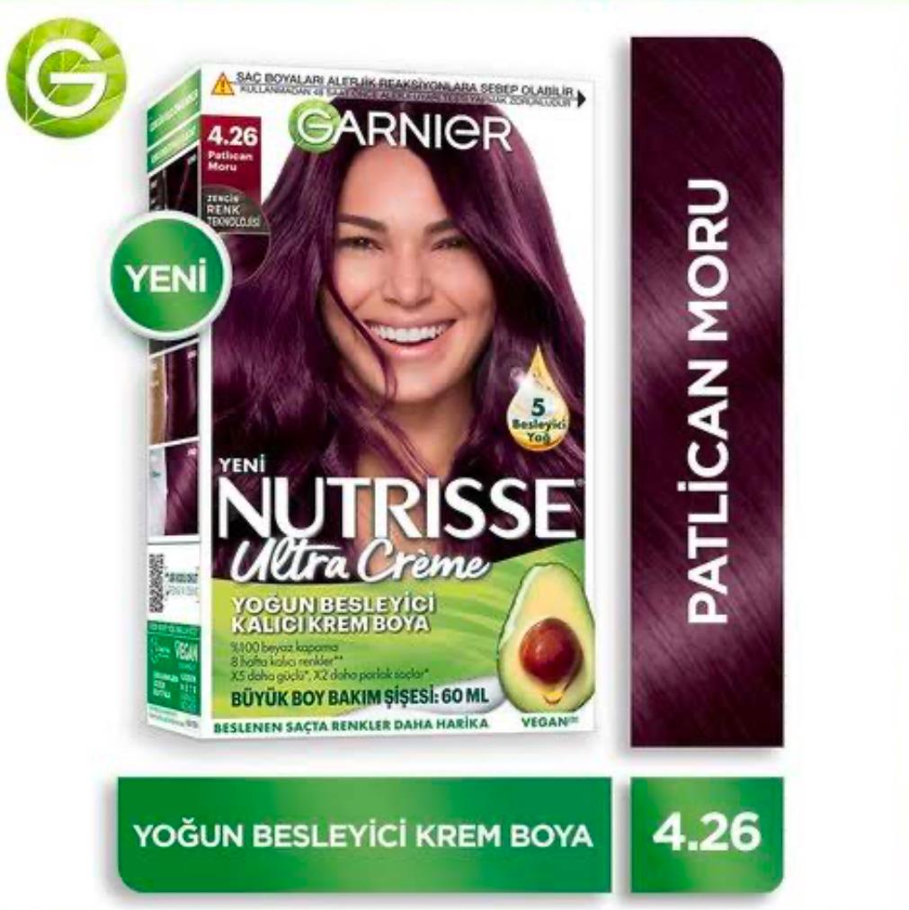 GARNİERGARNİER NUTRİSSE ULTRA CREME 4.26 PATLICAN MORU SAÇ BOYASI