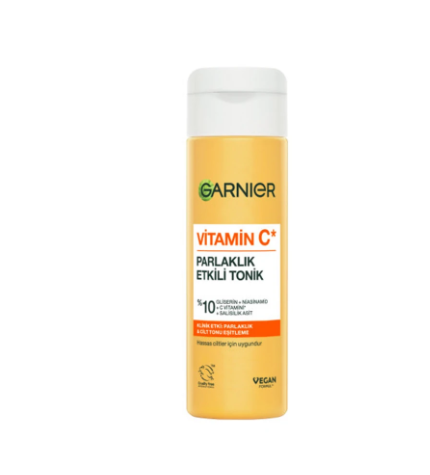 GARNİERGARNİER VİTAMİN C PARLAKLIK ETKİLİ TONİK GLİSERİN, NİASİNAMİD, SALİSİLİK ASİT 120 ML