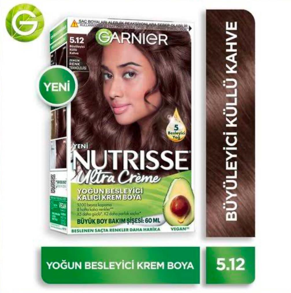 GARNİERNUTRİSSE ULTRA CREME 5.12 BÜYÜLEYİCİ KÜLLÜ KAHVE