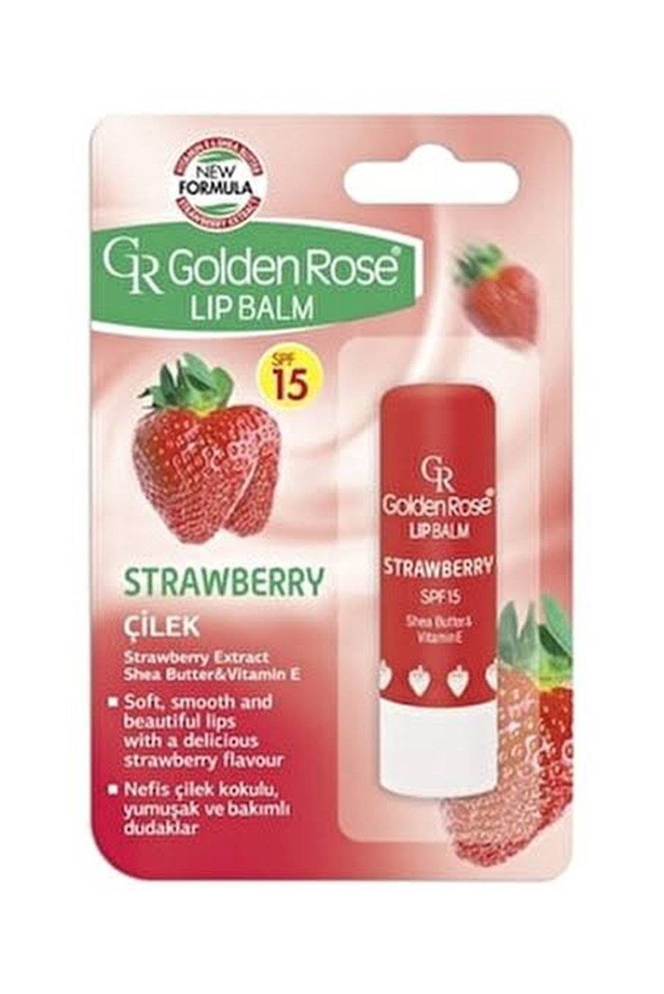 GOLDEN ROSE LİP BALM STRAWBERRY (ÇİLEK) SPF15