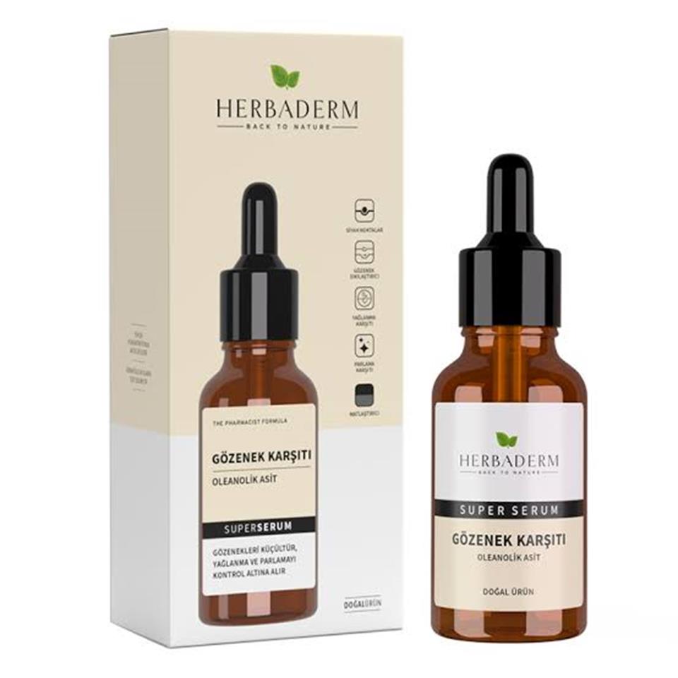 HERBADERM GÖZENEK KARŞITI SUPERSERUM YÜZ SERUMU 30 ML